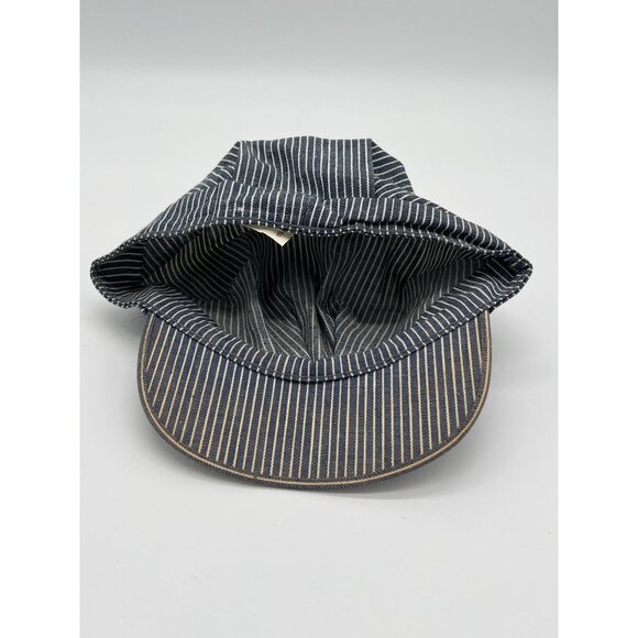 Vintage Union Made Striped Conductor Cap X-Large Washable USA - Picture 5 of 7
